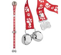 PoochieBells Dog Door Bell for Potty Training - The Original Potty Training Bells for Dogs, USA-Made Doggie Potty Bells, Easy Puppy Training, Loud, Durable Hanging Bells for Door, Signature Tracks Red