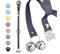 PoochieBells Dog Door Bell for Potty Training - The Original Potty Training Bells for Dogs, USA-Made Doggie Potty Bells, Easy Puppy Training, Loud, Durable Hanging Bells for Door, Solid Pewter Gray