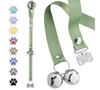 PoochieBells Dog Door Bell for Potty Training - The Original Potty Training Bells for Dogs, USA-Made Doggie Potty Bells, Easy Puppy Training, Loud, Durable Hanging Bells for Door, Solid Celery Green