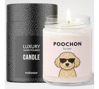 Poochon Gifts - Luxury Soy Wax Candle - Vanilla, Jasmine, Sugared Almond - Dogs in Shades - Makester