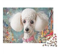 Poodle 1000 Pcs Sturdy Cardboard Cute Dog Jigsaw Puzzle Standard Family Group Concentration Training for Indoor Activity Great Gift Idea 52x38cm/1000pcs