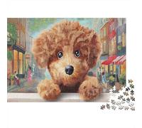 Poodle 1000 Pcs Sturdy Cardboard Cute Dog Jigsaw Puzzle Standard Family Group Concentration Training for Indoor Activity Great Gift Idea 70x50cm/1000pcs