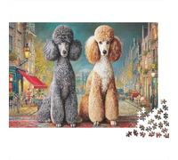 Poodle 1000 Piece Adult Jigsaws: Two Poodles Standing Educational Games Suitable for Decompression 52x38cm/1000pcs