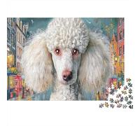 Poodle 1000 Piece Educational Game: White Poodle Close-up for Adults Teens Premium 100% Recycled Board 70x50cm/1000pcs
