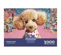 Poodle 1000 Piece Jigsaw Puzzle Polka-dot Collar Happy Smile - Brainteasing Challenge for Adults And Kids52x38cm/1000pcs