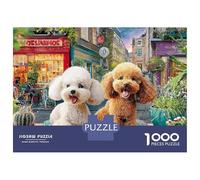 Poodle 1000-Piece Jigsaw Puzzlepair Vibrant City Happy Look - Classic Educational Game for Adults52x38cm/1000pcs
