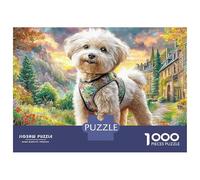 Poodle 1000 Piece Jigsaw Puzzles in Vibrant Enchanted Garden Suitable for Decompression And Wall Decor Birthday Gifts Educational Game for Adults And Kids 38x26cm/1000pcs