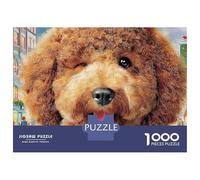 Poodle 1000 Piece Pet Dog Jigsaw Puzzles Handwork Challenging Puzzle Educational for Challenging Family Activity Games Colorful for Home Decor Gifts 38x26cm/1000pcs