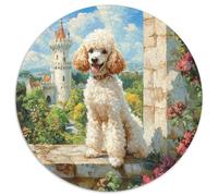 Poodle 1000 Piece Round Puzzles for Adults And Kids Animal Jigsaw Pretty Impossible Hard Difficult Challenging 1000pcs (67.5x67.5cm)