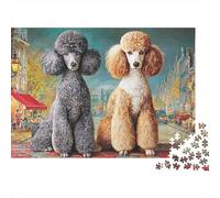 Poodle 1000 Pieces Jigsaw Puzzles Engaging Educational Games Two Poodles in A City Jigsaw Puzzle Beautiful Decoration for Adults & Families 70x50cm/1000pcs