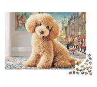 Poodle 1000 Pieces Jigsaw Puzzles Engaging Home Decoration Tan Poodle on A Rug Jigsaw Puzzles Beautiful Decoration for Adults & Families 52x38cm/1000pcs