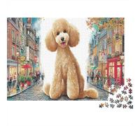 Poodle 1000 Pieces Recycled Cardboard Apricot Poodle Smiling Eco-friendly Jigsaw Puzzle Adults Creativity Anxiety Reducer Wall Decoration Great Gift Ideas 38x26cm/1000pcs