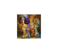 (Poodle, 17cm USB independent switch) Dog Series Resin Ornaments LED Night Light Art Animal Statue Creative Home Desktop Decoration