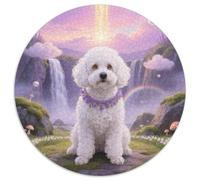 Poodle A Thoughtful 1000pc Round Puzzle with Pet Dog, Ideal for Relaxation Corners, Great for Artistic Souls 1000pcs (67.5x67.5cm)