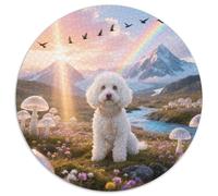 Poodle A Thoughtful 1000pc Round Puzzle with Pet Dog, Ideal for Relaxation Corners, Great for Artistic Souls 1000pcs (67.5x67.5cm)