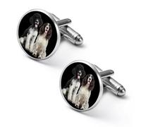 Poodle And English Springer Spaniel Dog Funny Cufflinks Fashion Men Cuff Links Shirt Accessories for Business Wedding