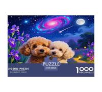Poodle And Teddy 1000 Piece Jigsaws for Adults Cute Dog Educational Games Birthday Gifts for Women And Man Art Colorful DIY Craft 38x26cm/1000pcs