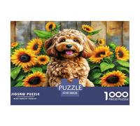 Poodle And Teddy 1000 Pieces Jigsaws for Adults Cute Dog Fun, Challenging & Brainteasing Birthday Gifts for Women And Man Challenge High Difficulty 38x26cm/1000pcs