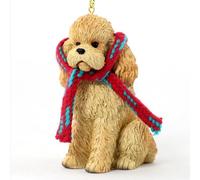 Poodle (Apricot) with Scarf Christmas Ornament (Large 3 inch version) Dog by Conversation Concepts