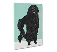 Poodle By Moriz Jung Classic Painting Canvas Wall Art Print Ready to Hang, Framed Picture for Living Room Bedroom Home Office Décor, 30x20 Inch (76x50 cm)