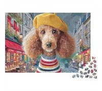 Poodle Challenging Adult Jigsaws: Poodle with Yellow Hat Educational Games Suitable for Decompression & Wall Decor 70x50cm/1000pcs