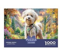 Poodle Challenging Puzzles 1000 Pc - Small Dog in Colorful Scene for Men And Women Recycled Paper Suitable for Wall Decompression52x38cm/1000pcs