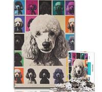 Poodle Collage 1000 Piece Jigsaw Puzzles,Challenging Game And Family Play Wall Decoration Unique Birthday And Xmas Gifts (75x50cm)