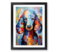 Poodle Cubism Framed Wall Art Print A2 Black