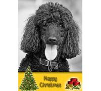 Poodle Dog Christmas Card 'Happy Christmas' - Special Animal Xmas Card for Him Her from Pets Kids