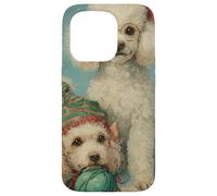 Poodle Dog Christmas Snow Holiday Art Case for iPhone 15 Pro