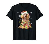 Poodle Dog Christmas Tree Lights Xmas Pajama T-Shirt