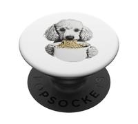 Poodle Dog Eating Ramen Noodles Funny Foodie Puppy PopSockets Adhesive PopGrip