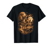 Poodle Dog Howling Full Moon Fantasy Forrest Wilderness T-Shirt