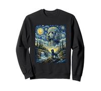 Poodle Dog Moon Howling Starry Night Van Gogh Art Style Dog Sweatshirt