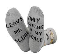 Poodle Dog Pet Lover Socks Leave Me Alone Only Talking To My Poodle Today Socks Gift for Dog Lover (U.Poodle)