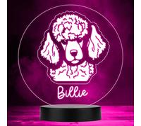 Poodle Dog Pet Silhouette Colour Changing Personalised Gift LED Lamp Night Light | Personalised Gift For Home, Lamp Room Décor | Kids & Adults Night Lights With Name | Personalised Gift For Bedroom |