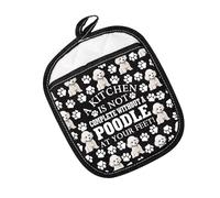 Poodle Dog Pot Holder A Kitchen Is Not Complete Without A Poodle At Your Feet Pot Holder Dog Lover Gift (Without A Poodle Black)