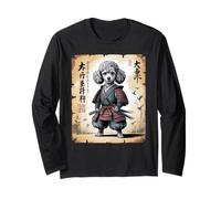 Poodle Dog Samurai Art Japanese Vintage Long Sleeve T-Shirt