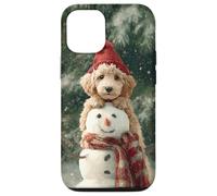Poodle Dog Snowman Christmas Winter Scene Case for iPhone 12/12 Pro