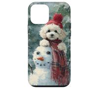Poodle Dog Snowman Christmas Winter Scene Case for iPhone 12 mini