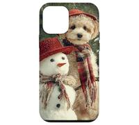 Poodle Dog Snowman Christmas Winter Scene Case for iPhone 12 mini