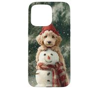Poodle Dog Snowman Christmas Winter Scene Case for iPhone 15 Pro Max