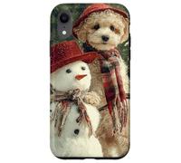 Poodle Dog Snowman Christmas Winter Scene Case for iPhone XR