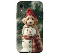 Poodle Dog Snowman Christmas Winter Scene Case for iPhone XR