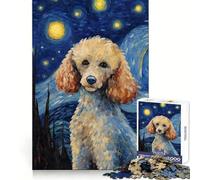Poodle Dog Starry Night 1000 Piece Jigsaw Puzzles for Adults Teenagers Wise Think Toy Stress Relief Clear Cut (50x75cm)