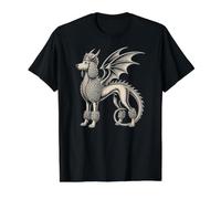 Poodle Dressed as a Dragon Funny Dog Costume Value Graphic T-Shirt, Men, Black, M