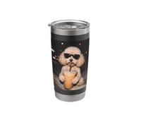 Poodle Drinking Iced Coffee Funny Dog Meme Stainless Steel Insulated Tumbler