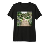 Poodle Garden Path Floral Cottage Bloom Scene Premium T-Shirt