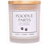 Poodle Gifts, Dog Lovers Gifts for Women, Dog Farts Candle, Pet Friendly Lavender Scented Candle, Natural Soy Wax & Essential Oils