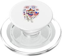Poodle Holding US Flag 4th Of July Fireworks Patriotic PopSockets PopGrip for MagSafe